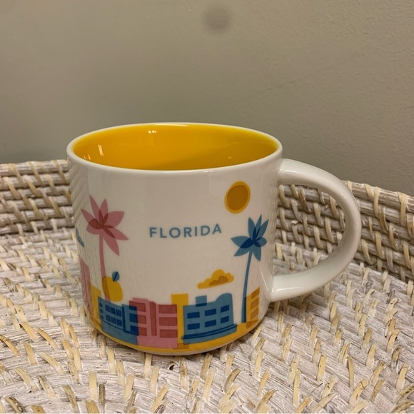Starbucks Collector’s Coffee Mug - Florida You Are Here series yellow palm trees - Picture 2 of 7